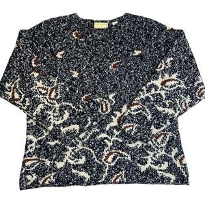 {EUC Joseph Abboud Cashmere Linen Cotton Pullover Sweater Navy Nature Medium}